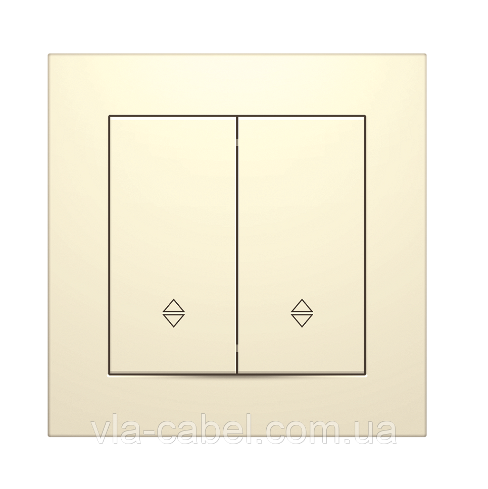 Вимикач двоклавішний прохідний серія IDEAL BEIGE ТМ "MARSHEL" кремовий