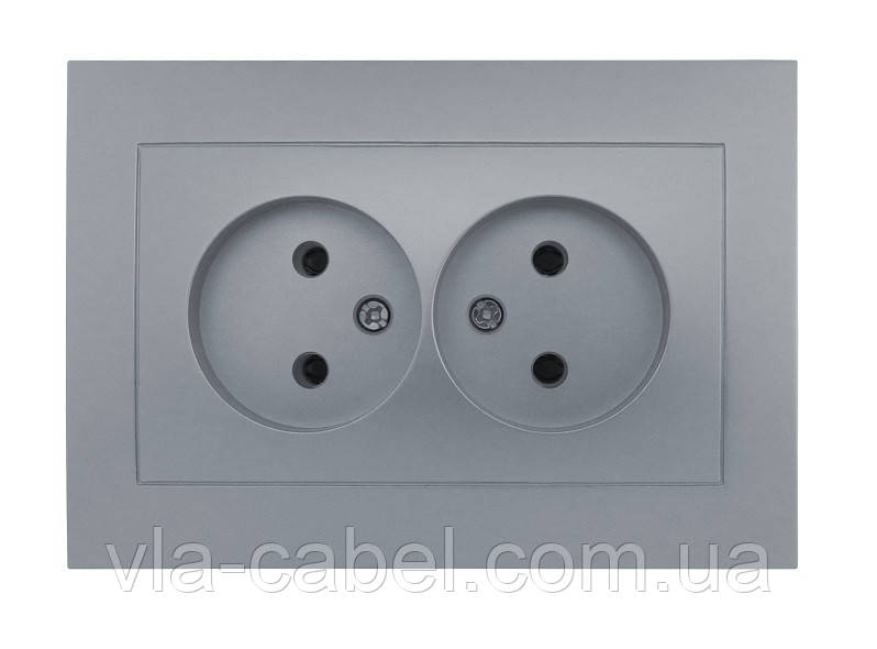 Розетка двомісна серія "IDEAL SILVER" ТМ"MARSHEL", фото 1