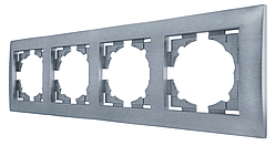 Рамка чотиримісна, четвірна горизонтальна срібло, серія IDEAL SILVER ТМ "MARSHEL"