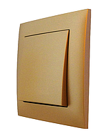 Вимикач одноклавішний внутрішній золото, серія IDEAL GOLD ТМ "MARSHEL" вбудований