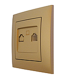 Розетка комп'ютерна RJ45 інтернет золото, серія IDEAL GOLD ТМ "MARSHEL", фото 4