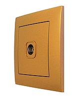 Розетка телевізійна TV одинарна золото, серія IDEAL GOLD ТМ "MARSHEL"