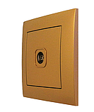 Розетка телевізійна TV одинарна золото, серія IDEAL GOLD ТМ "MARSHEL", фото 2