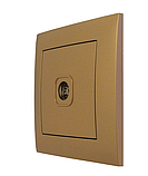 Розетка телевізійна TV одинарна золото, серія IDEAL GOLD ТМ "MARSHEL", фото 3