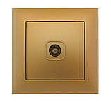 Розетка телевізійна TV одинарна золото, серія IDEAL GOLD ТМ "MARSHEL", фото 5