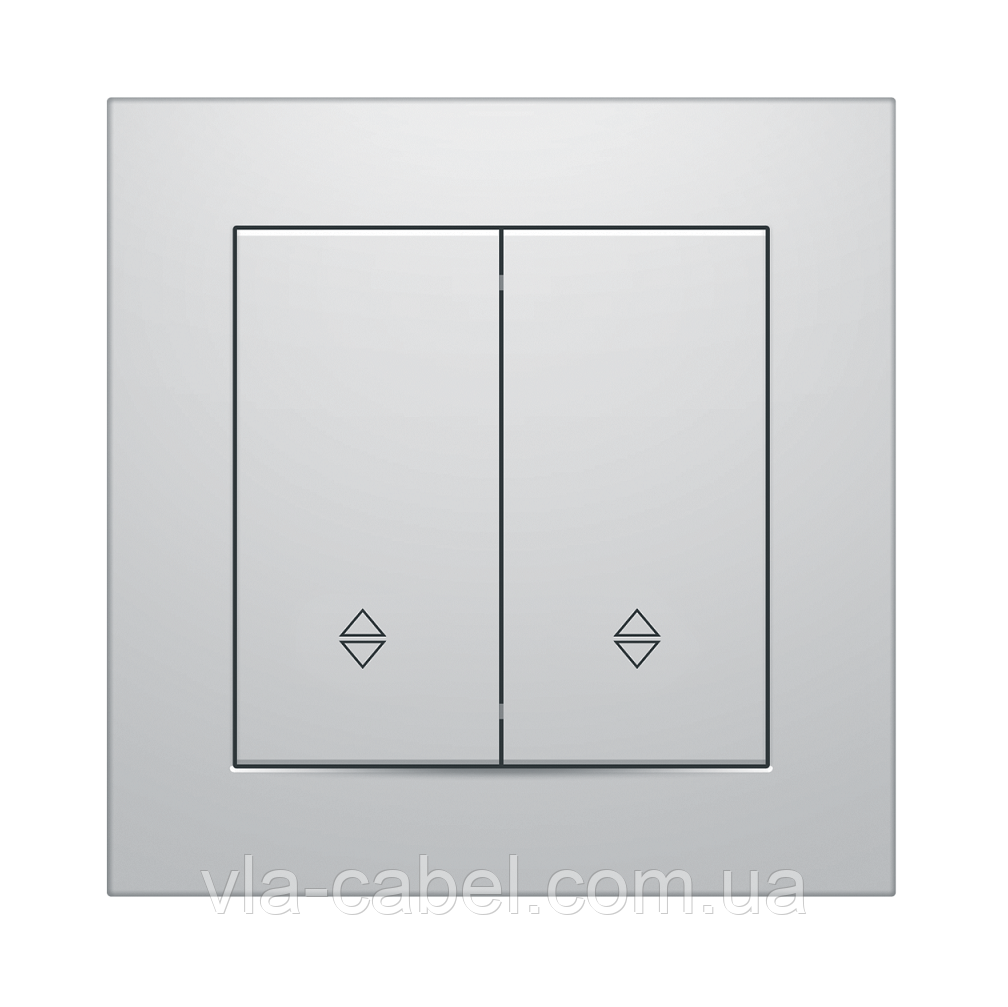 Вимикач подвійний прохідний внутрішній білий IDEAL WHITE "MARSHEL" врізний Турція, фото 1