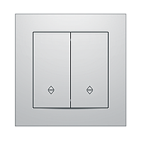 Вимикач подвійний прохідний внутрішній білий IDEAL WHITE "MARSHEL" врізний Турція