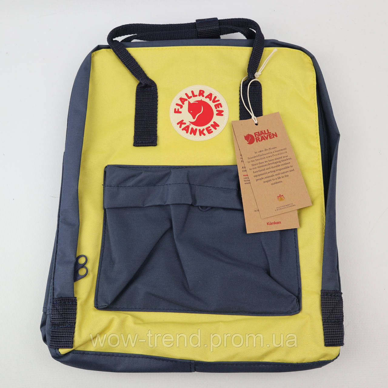 Рюкзак Fjallraven Kanken Classic на стиле 16 л (Полиэстер) Сине-желтый - фото 3 - id-p1449523616