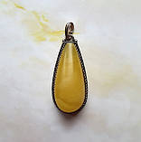 Кулон підвіска 100% натуральний пейзажний бурштин вага 4 г, фото 4