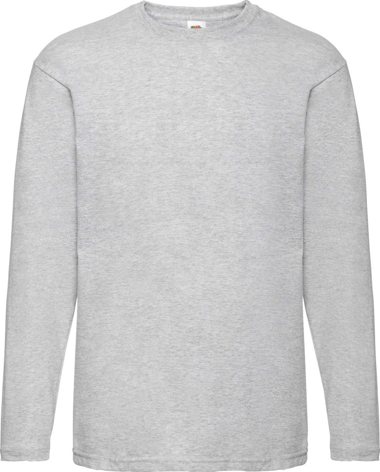 Футболка з довгим рукавом Fruit of the Loom Valueweight Long Sleeve (Серый Меланж М)
