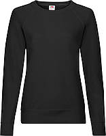 Світшот Fruit of the Loom Lightweight Raglan Sweat Ladies (Черный S)
