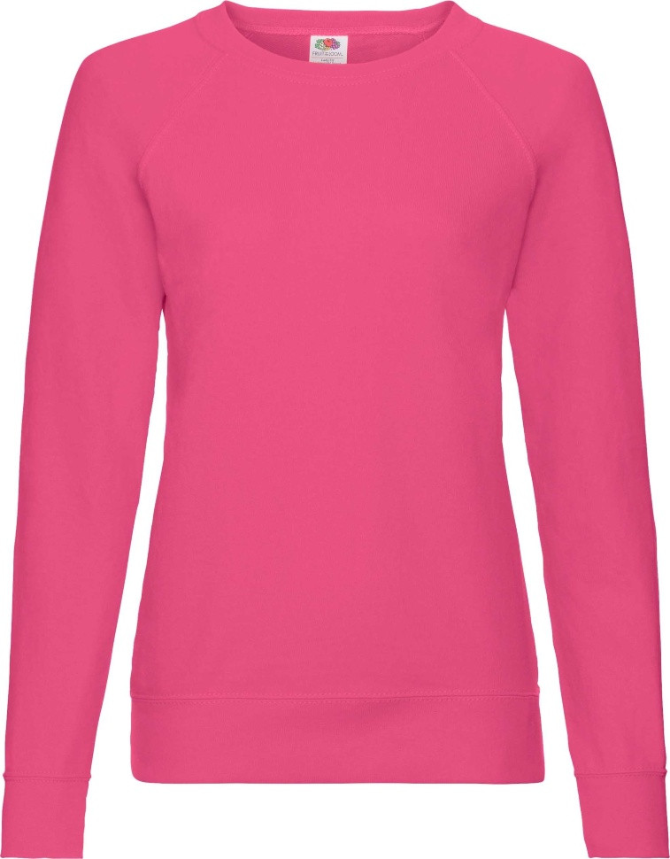 Свiтшот Fruit of the Loom Lightweight Raglan Sweat Ladies (Яскраво-рожевий М), фото 1