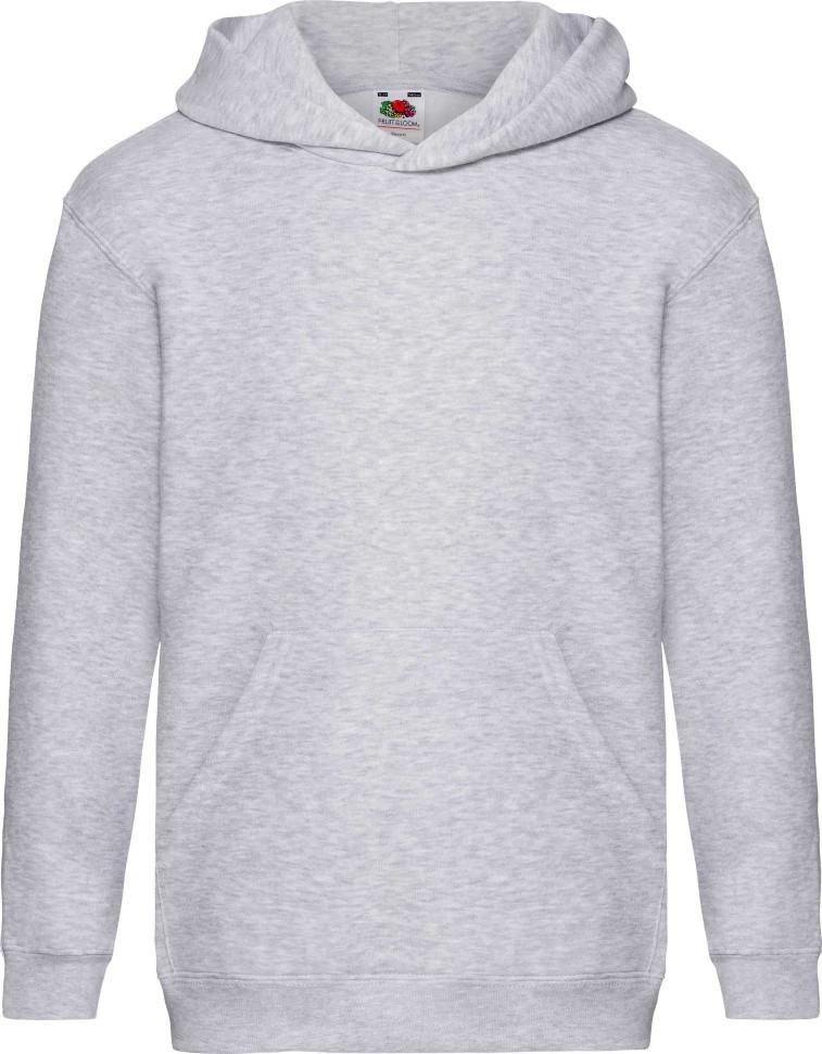Худі дитяче Fruit of the Loom Kids Premium Hooded Sweat (Серый Меланж 14-15 лет)