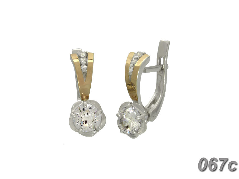 Срібні сережки з золотими накладками "Анжеліка" DARIY 067с-01