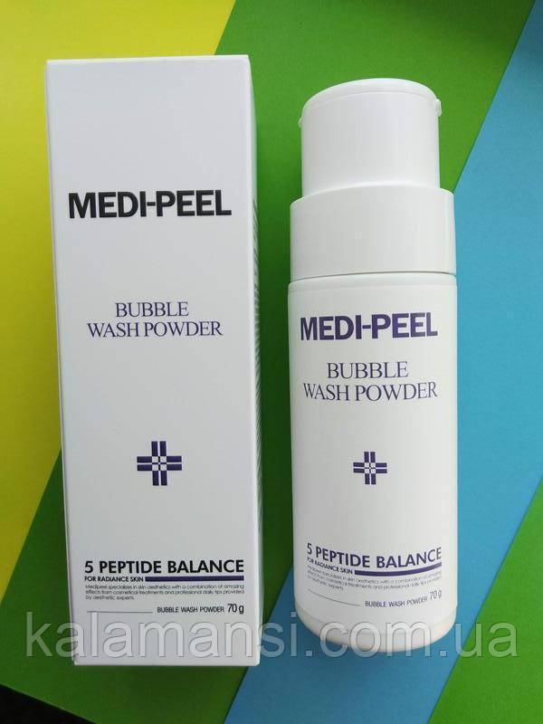 Ензимна пудра пінка з пептидами MEDI-PEEL Bubble Wash Powder 5 peptide balance 70 г