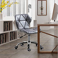 Кресло офисное мягкое из эко кожи СДМ-Групп Стар Нью, ножки хром, цвет серый