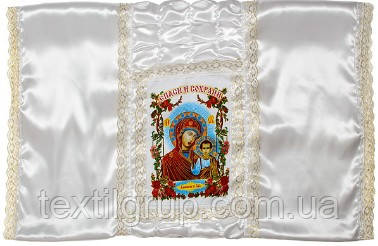 Ритуальний Комплект атласний Ікона з ліком Марії, фото 1