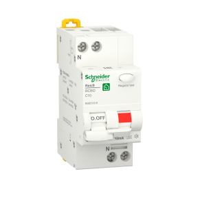 Автоматичний вимикач диференційного струму 1P+N 10А C 6kA 10мА тип A Schneider Electric Resi9 R9D51610, фото 1