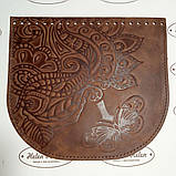 Клапан для сумки. "Літо". Колір коньячний, фото 3