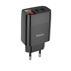 Зарядний пристрій з дисплеєм для телефону, планшета на 2USB HOCO C86A |2USB, 2.4A| Чорний