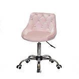 Стілець Форо рожевий оксамит FORO + SV CH-Office на колесах + стрази, офісний стілець, фото 3