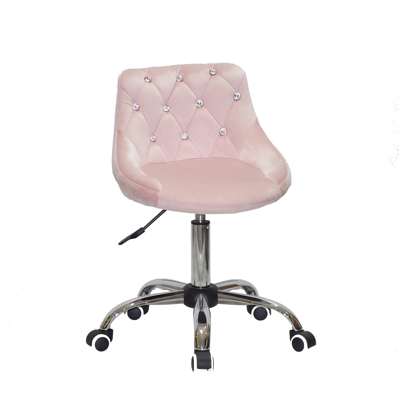Стілець Форо рожевий оксамит FORO + SV CH-Office на колесах + стрази, офісний стілець