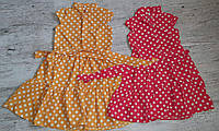 Літнє повітряне жовте плаття в горошок Незабудка для дівчинки РЕТРО 140,146,152 см