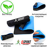 Килимок для йоги та фітнесу + чохол (мат, каремат спортивний) OSPORT ECO Friendly Pro 5 мм (n-0015) Сіро-чорний, фото 3