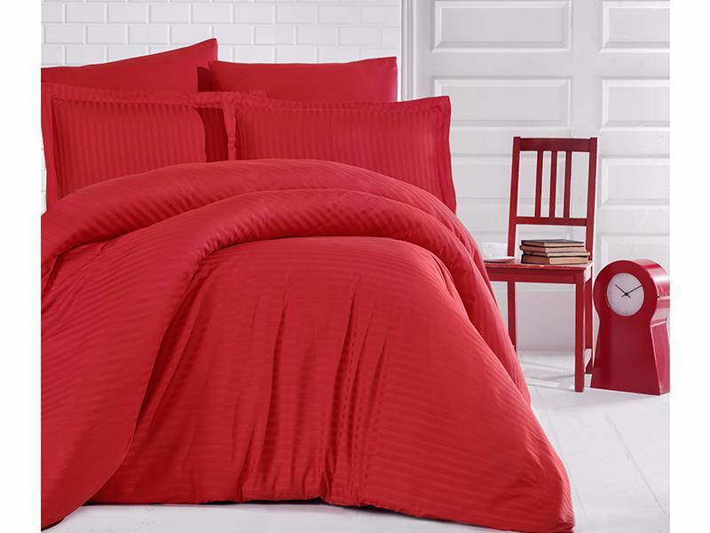 Постільна білизна Clasy Stripe Satin 200х220 Kirmizi, фото 1