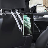 Автоутримувач для планшета на підголовник HOCO CA62 Handsome for headrest Black / Silver, фото 7