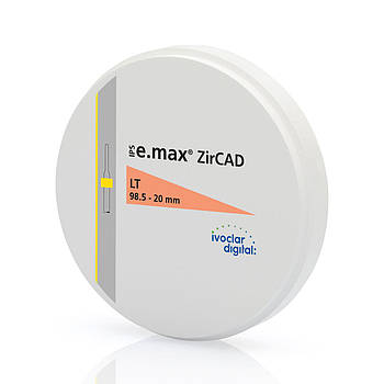 Цирконієвий диск IPS e.max ZirCAD CAD/CAM обладнання LT 98.5-20мм/1