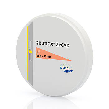Цирконієвий диск IPS e.max ZirCAD для CAD/CAM обладнання LT 98.5-25мм/1