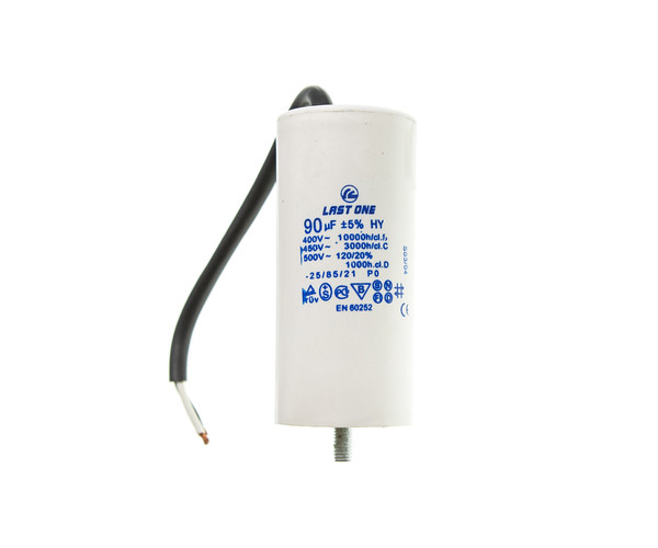 "Конденсатор CBB60 90 мкФ 450V, з кабелем, під гайку (Last One)"