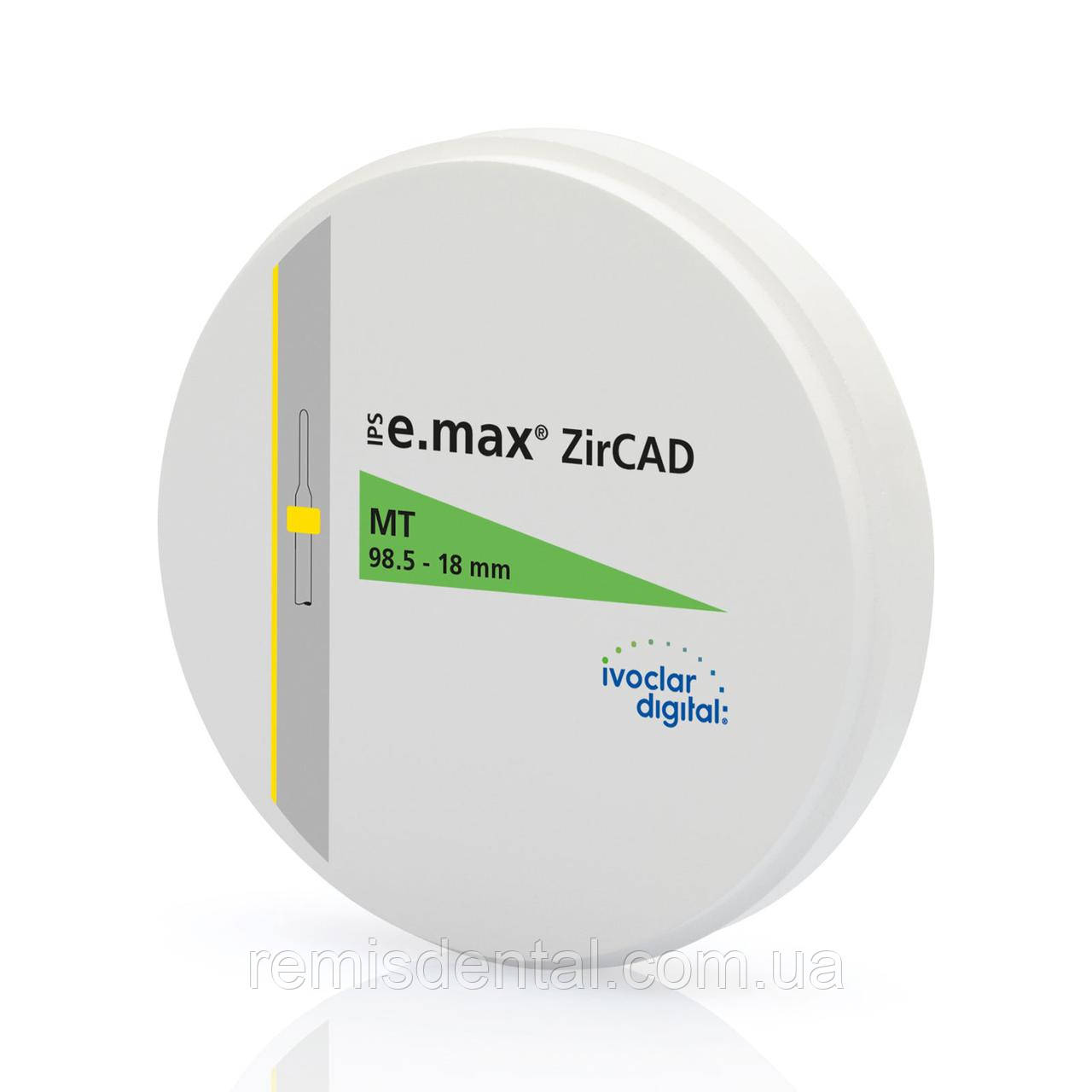 Цирконієвий диск IPS e.max ZirCAD для CAD/CAM обладнання MT 98.5-18мм/1