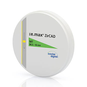 Цирконієвий диск IPS e.max ZirCAD для CAD/CAM обладнання MT 98.5-18мм/1