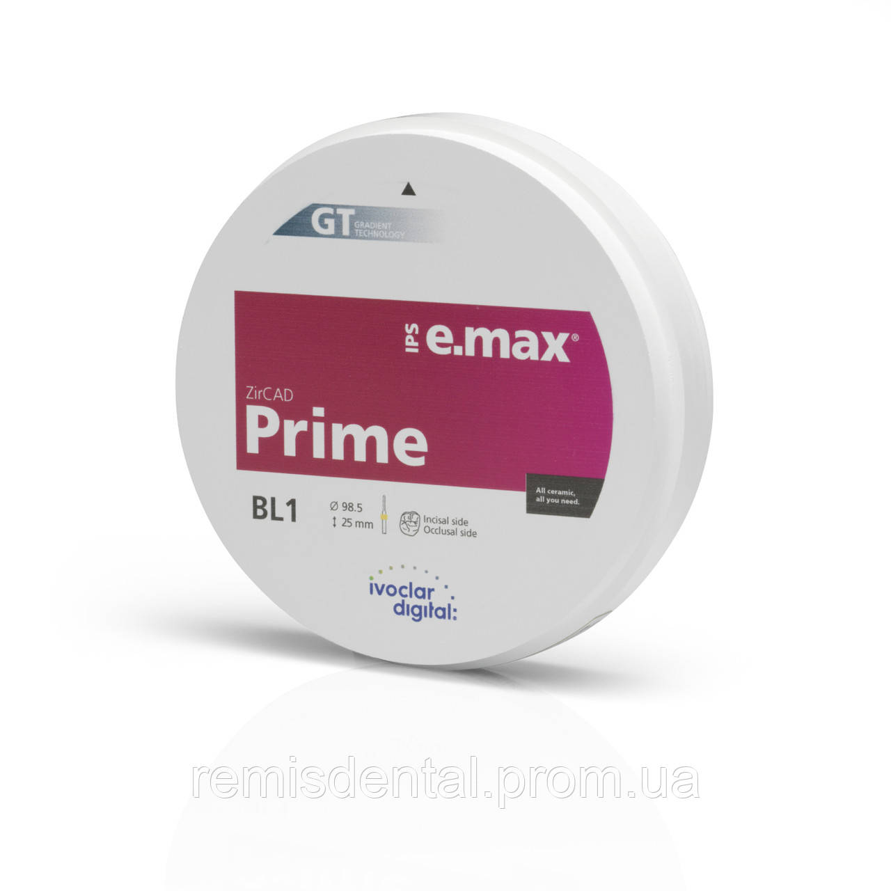 Цирконієвий диск IPS e.max ZirCAD для CAD/CAM обладнання PRIME 98.5-25мм/1, фото 1