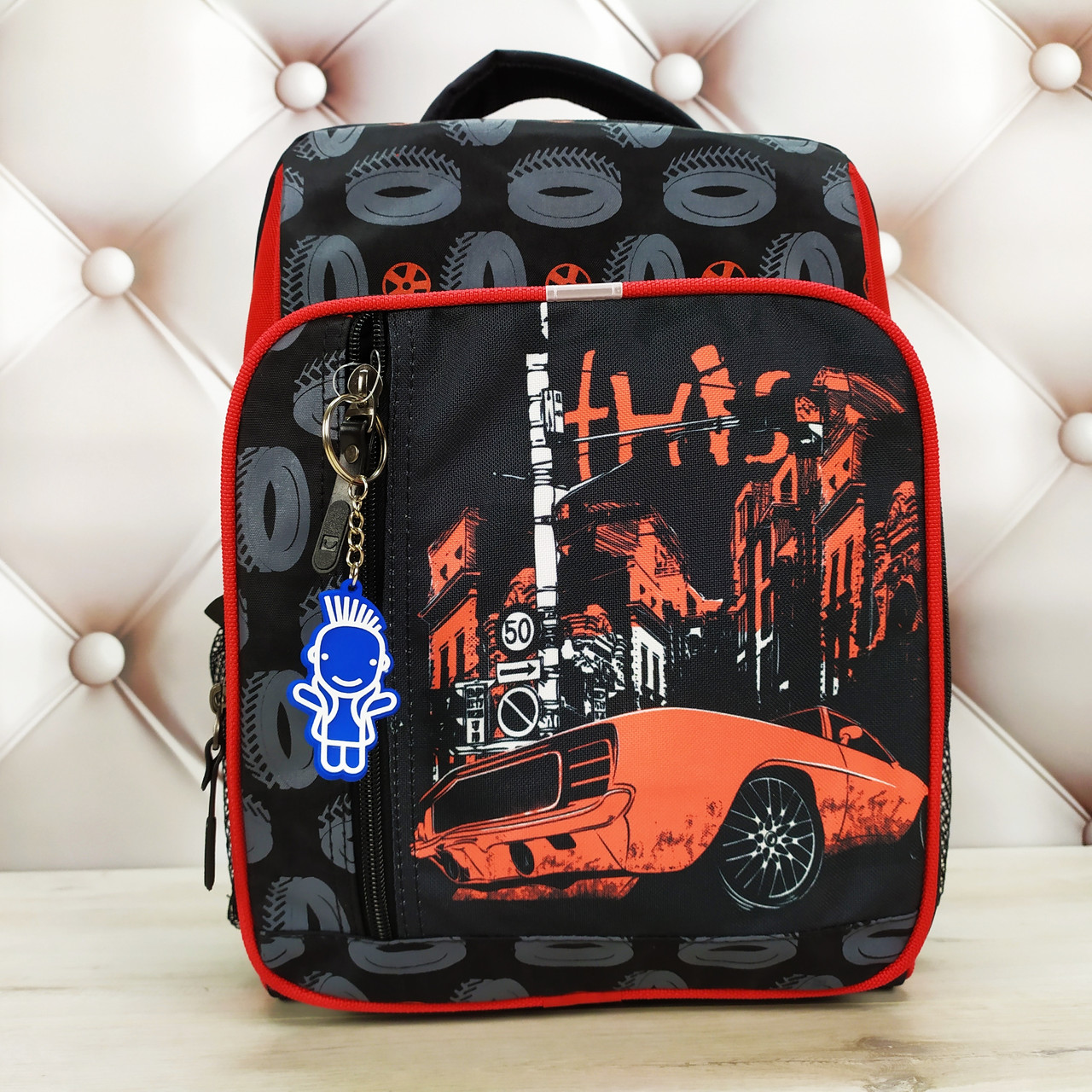 Рюкзак шкільний для хлопчика чорний з червоним Bagland Школяр 8 л. чорний 568, фото 1