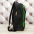 Рюкзак шкільний для хлопчика Bagland Ураган 20 л. чорний/салатовий, фото 4