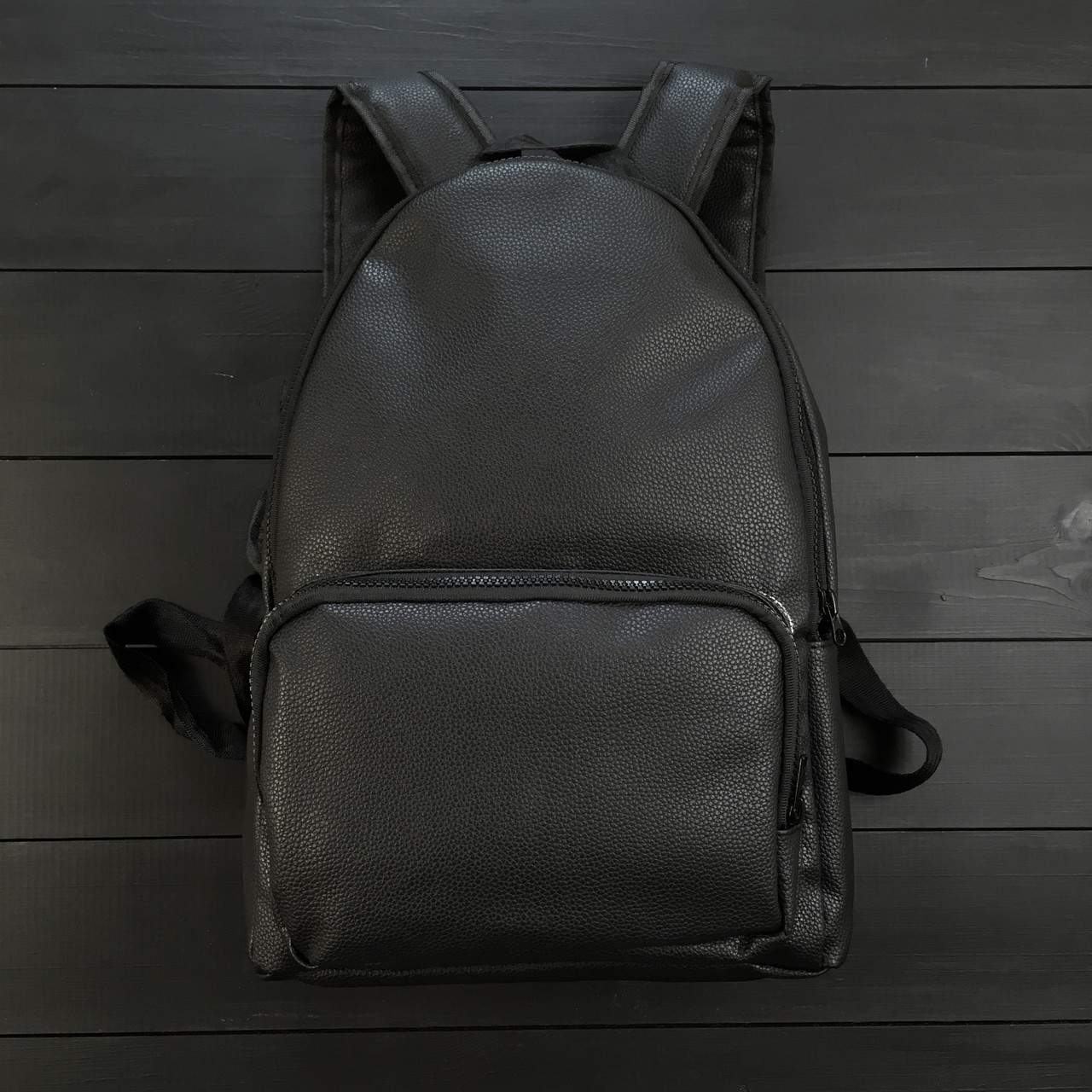 Рюкзак шкіряний чорний унісекс | Рюкзак міський, шкільний ЛЮКС якості
