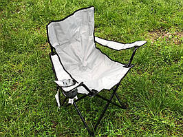 Стілець розкладний кемпінговий з чохлом (сірчаний)