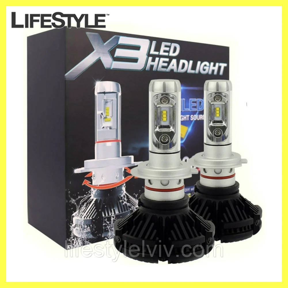 Комплект автомобільних LED ламп X3-H11 2 шт / Автомобільні світлодіодні лампи, фото 1