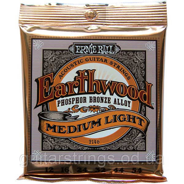 Струны Ernie Ball 2146 Earthwood Phosphor Bronze Medium Light 12-54