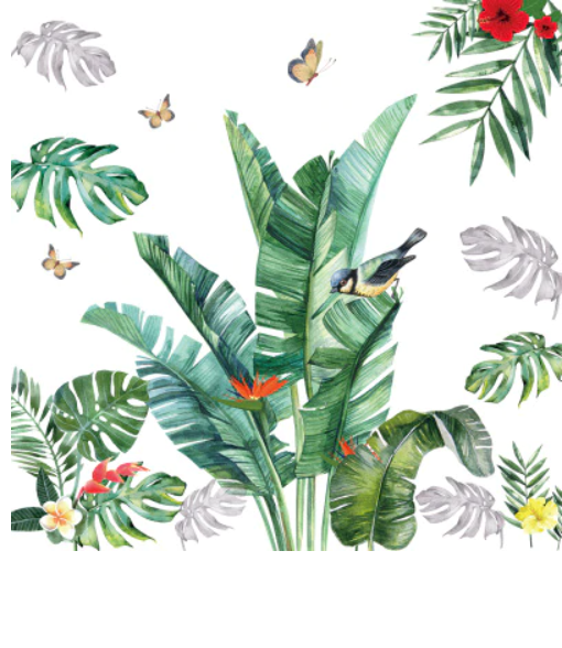 Вінілові наклейки Зелене листя папороті банан (лист 60 х 90 см) Б83-7