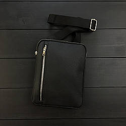 Чоловіча шкіряна сумка-месенджер Tiding Bag чорна