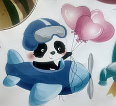 Наклейка на стіну "звірі в космосі!" 110см*78см наклейки в дитячу (лист 60*90см) в дитячий садок, фото 3