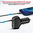 Автомобільний зарядний пристрій Promate DriveGear-33W PD USB-C + QC 3.0 USB-A Black (drivegear-33w.black), фото 3