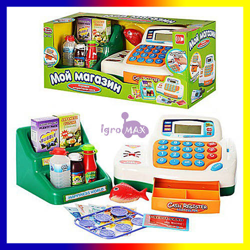 Детский игрушечный кассовый аппарат Мой магазин 7254 игровой набор ...
