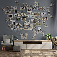 Семейное дерево, рамки для фото, фотографий «Big Family» 28 рамок / Фоторамка / Семейная рамка - Натуральное