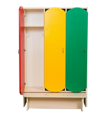 Шкаф для детской одежды (трехместная со скамьей) - фото 1 - id-p1450636479
