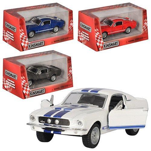 Дитяча колекційна машинка Kinsmart 1967 Shelby GT-500 KT5372W металева інерційна відчиняються двері іграшка